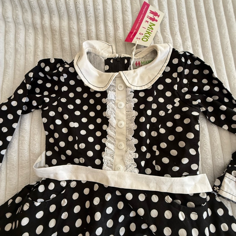 Black and White Polka Dot Dress - Picture 2 of 6